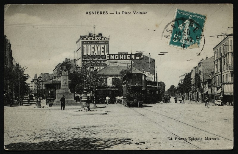 Carte postale ancienne Place Voltaire à Gennevilliers