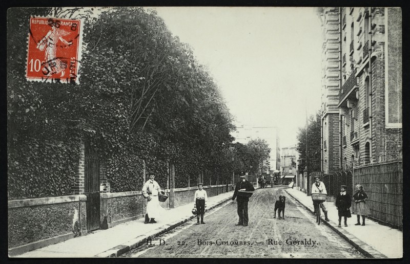 Carte postale ancienne Rue Géraldy à Bois-Colombes