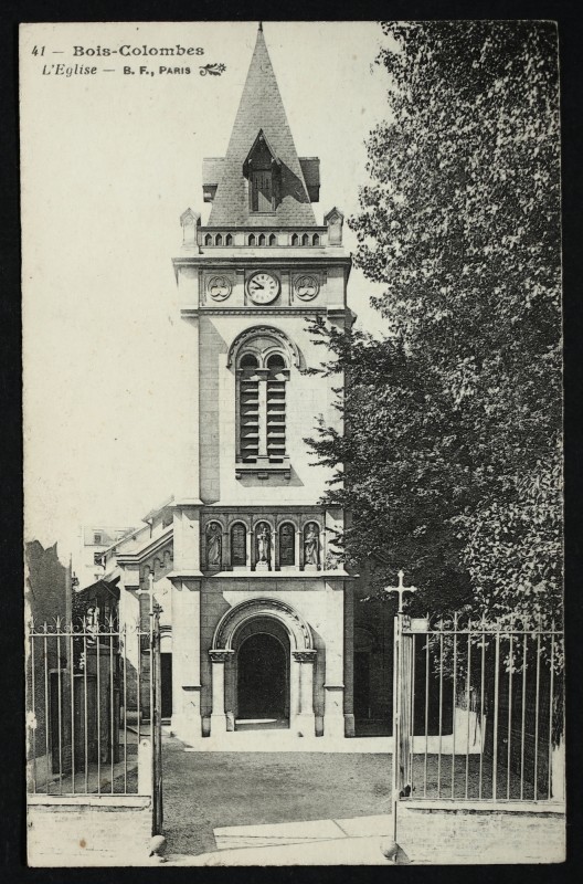 Carte postale ancienne L'Eglise à Bois-Colombes