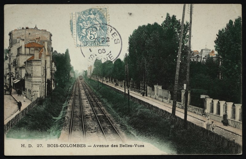 Carte postale ancienne Avenue des Belles-Vues à Bois-Colombes