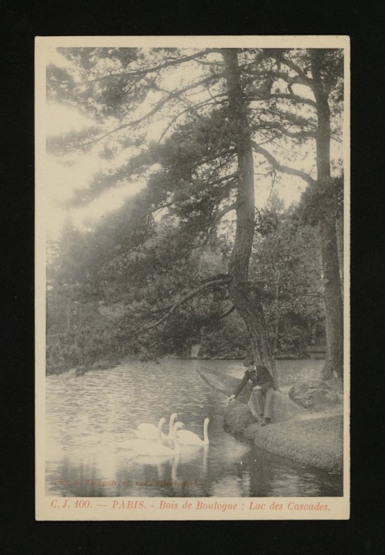 Carte postale ancienne Bois de Boulogne - Lac des Cascades à Paris 16e