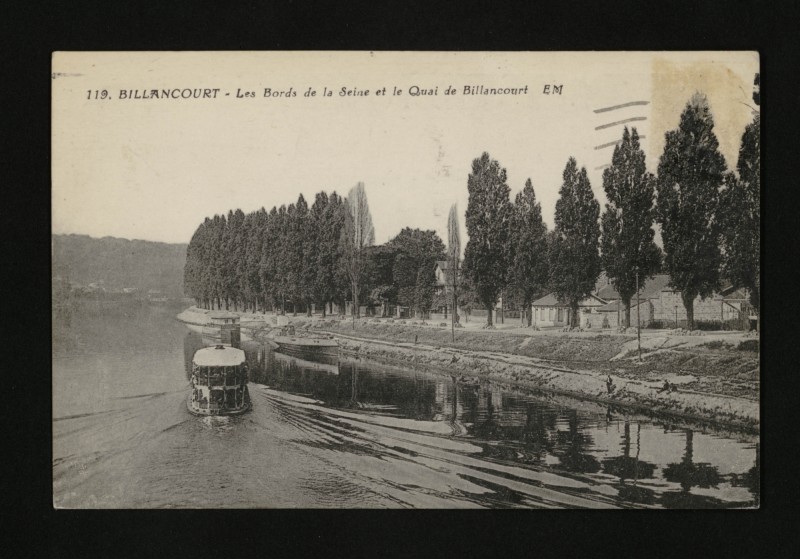 Carte postale ancienne Les Bords de la Seine et le Quai de Billancourt à Boulogne-Billancourt