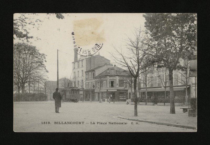 Carte postale ancienne La Place Nationale à Boulogne-Billancourt