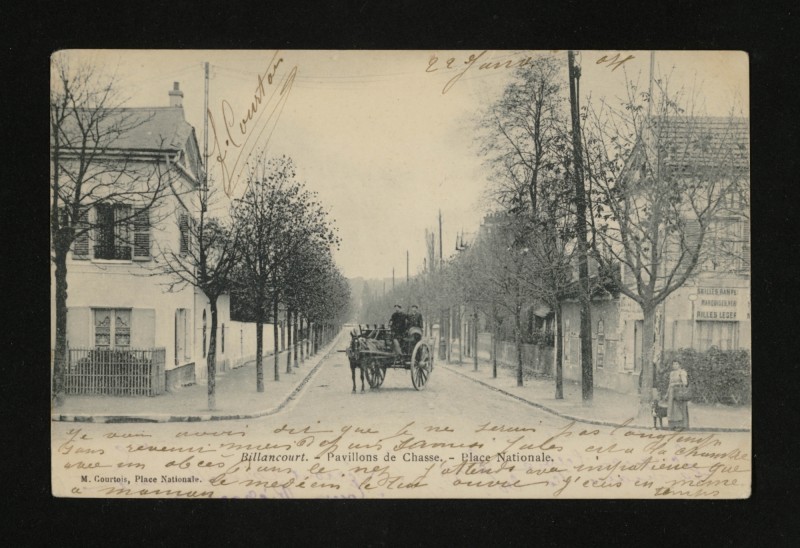 Carte postale ancienne Billancourt - Pavillons de Chasse - Place Nationale à Boulogne-Billancourt