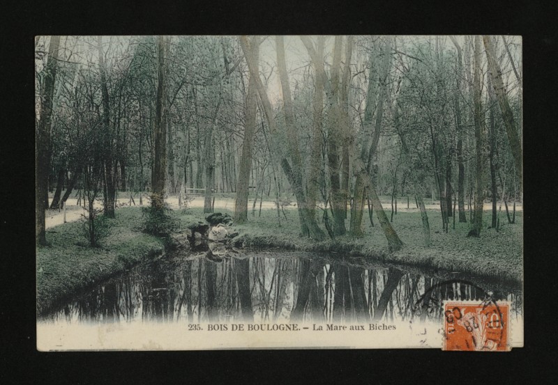 Carte postale ancienne Bois de Boulogne - La Mare aux Biches à Paris 16e