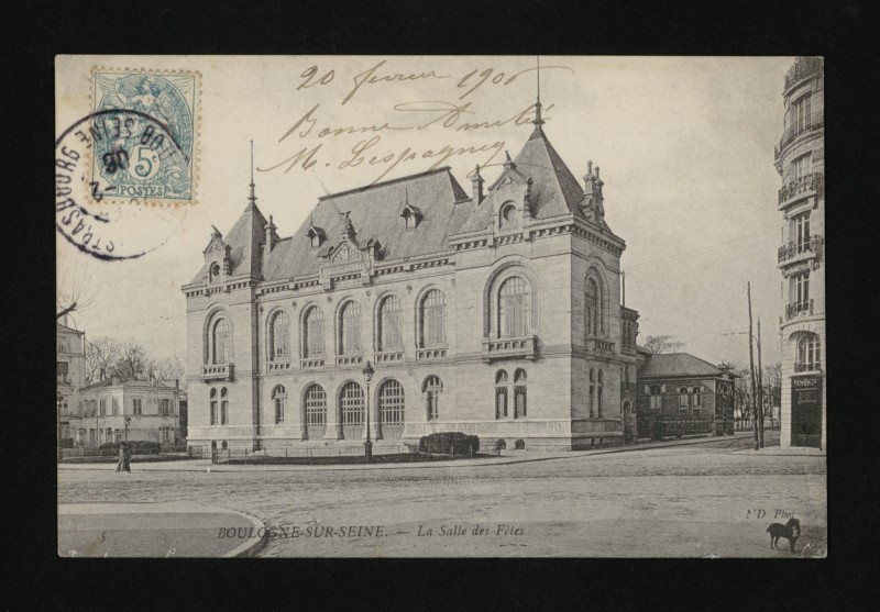 Carte postale ancienne La Salle des Fêtes à Boulogne-Billancourt