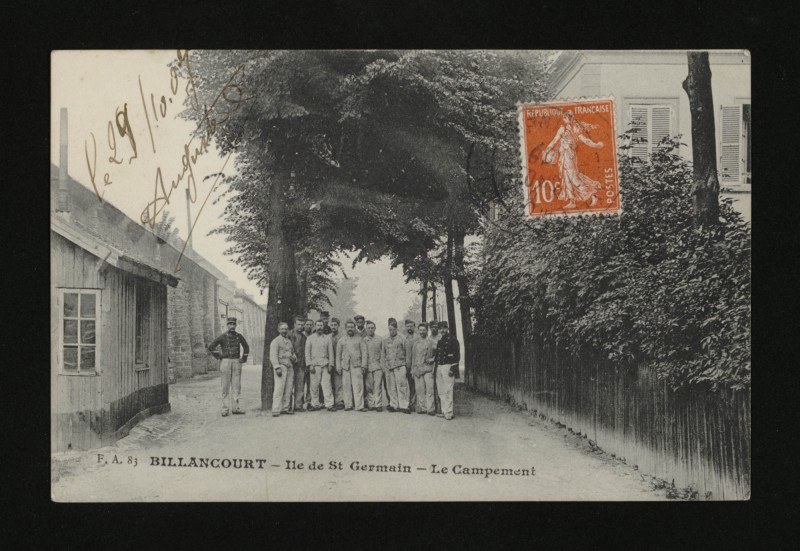 Carte postale ancienne Ile de St-Germain - Le Campement à Issy-les-Moulineaux