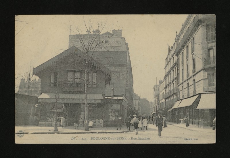 Carte postale ancienne Rue Escudier à Boulogne-Billancourt