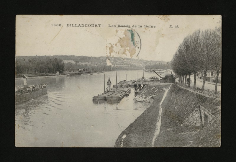 Carte postale ancienne Billancourt - Les Bords de Seine à Boulogne-Billancourt