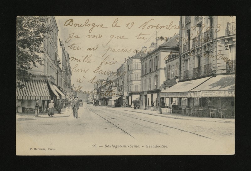 Carte postale ancienne Grande Rue à Boulogne-Billancourt