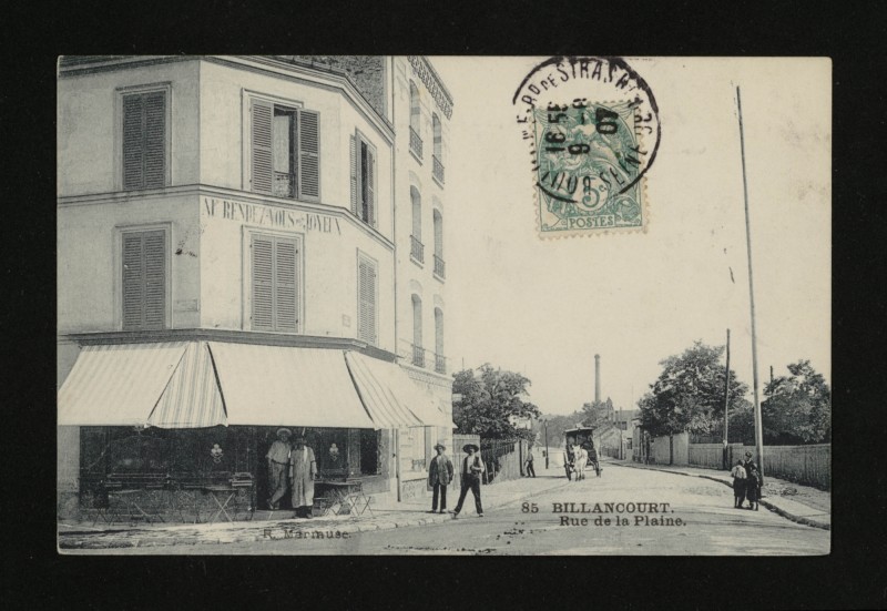 Carte postale ancienne Rue de la Plaine à Boulogne-Billancourt