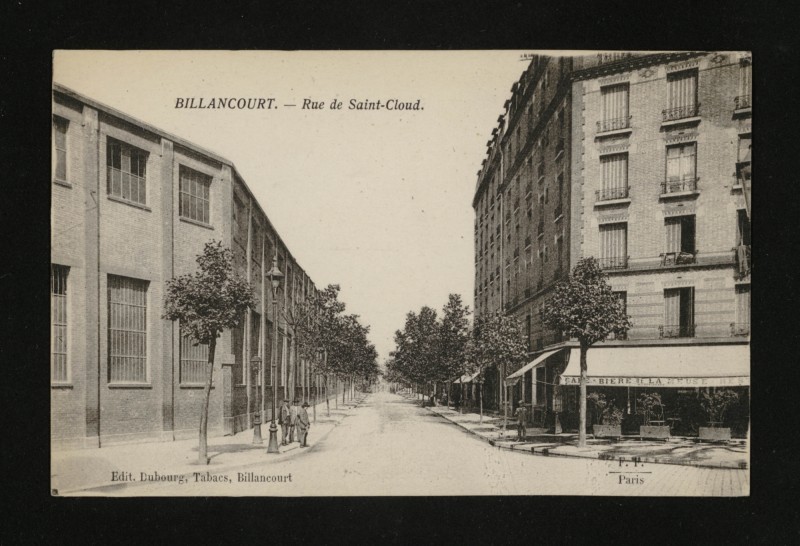 Carte postale ancienne Rue de Saint-Cloud à Boulogne-Billancourt