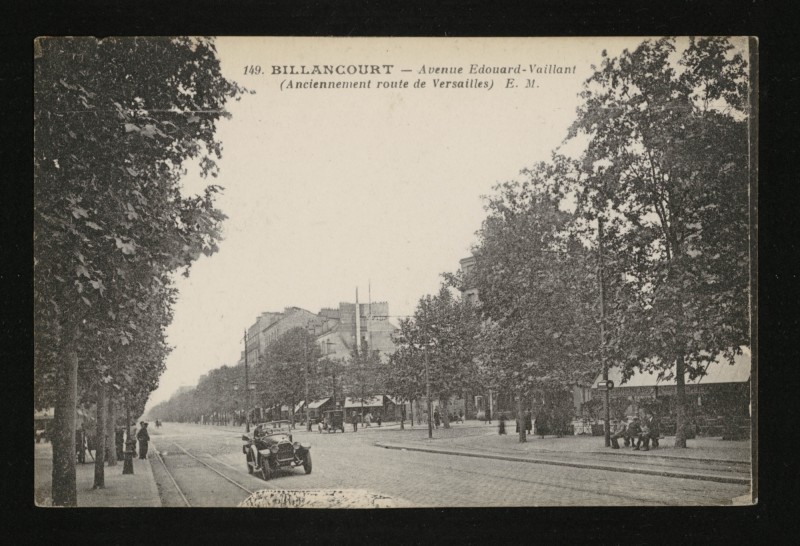 Carte postale ancienne Avenue Edouard-Vaillant (Anciennement route de Versailles) à Boulogne-Billancourt
