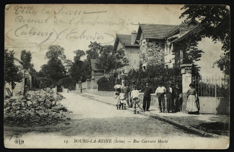 Carte postale ancienne Rue Carrière Marlé à Bourg-la-Reine