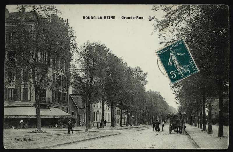 Carte postale ancienne Grande-Rue à Bourg-la-Reine