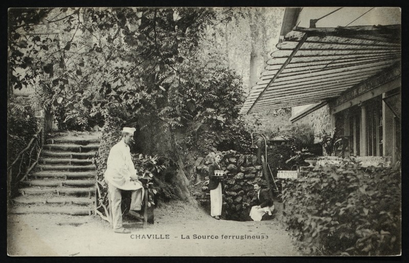 Carte postale ancienne Sources du Pavillon de l'Ursine. - Restaurant Barraud, Téléphone à Vélizy-Villacoublay