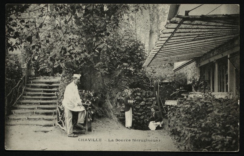 Carte postale ancienne Sources du Pavillon de l'Ursine. - Restaurant Barraud, Téléphone à Vélizy-Villacoublay