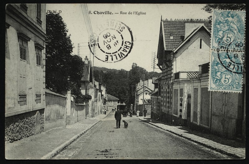 Carte postale ancienne Rue de l'Eglise à Chaville