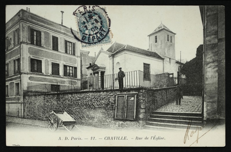 Carte postale ancienne Rue de l'Eglise à Chaville