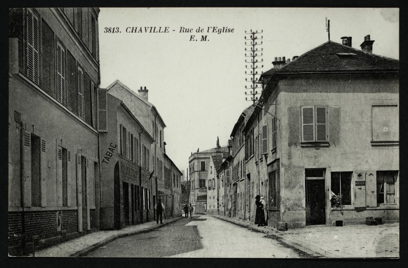 Carte postale ancienne Rue de l'Eglise à Chaville