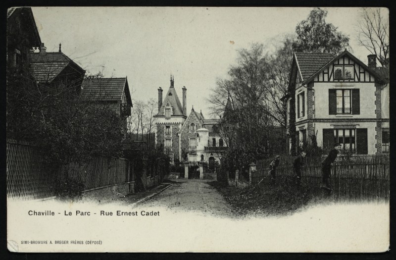 Carte postale ancienne Le parc - rue Ernest Cadet à Chaville