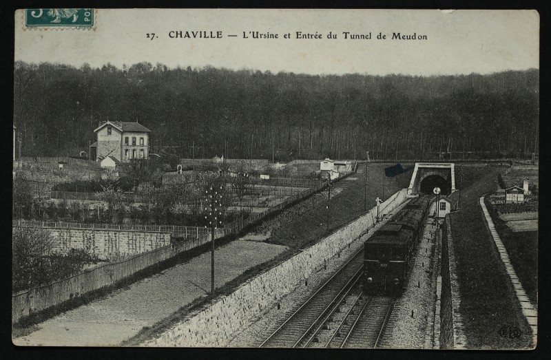 Carte postale ancienne L'Ursine et Entrée du Tunnel de Meudon à Chaville