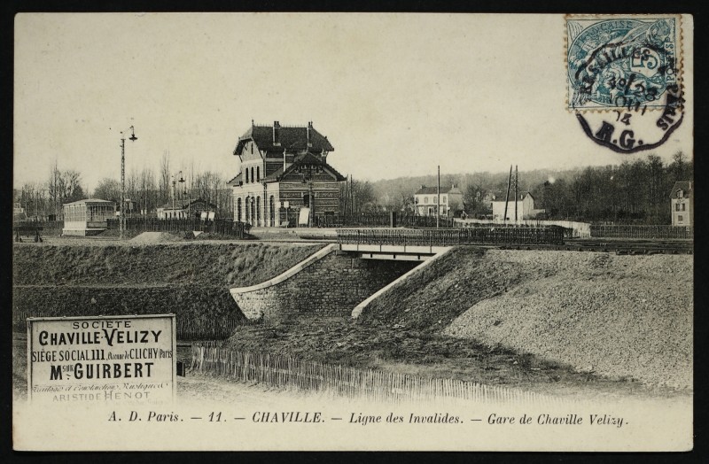 Carte postale ancienne Ligne des Invalides. - Gare de Chaville velizy à Chaville