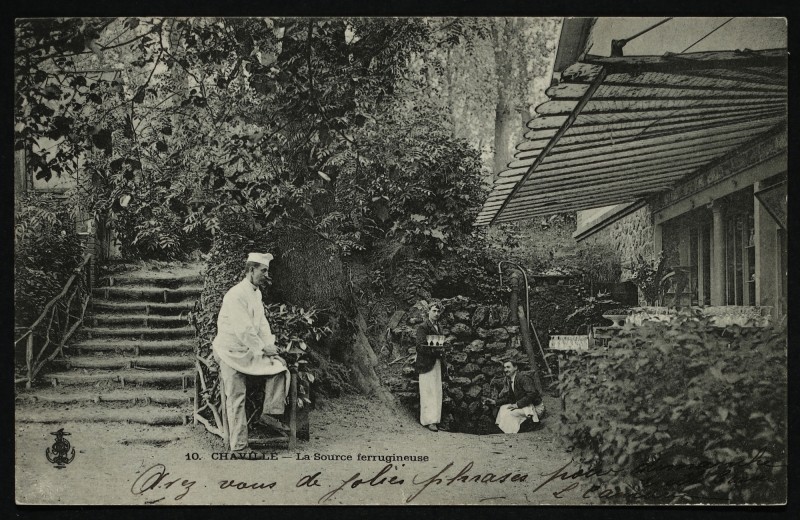 Carte postale ancienne Sources du Pavillon de l'Ursine. - Restaurant Barraud, Téléphone à Vélizy-Villacoublay