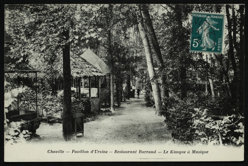 Carte postale ancienne Pavillon de l'Ursine - Restaurant Barraud - Le Kiosque à Musique à Vélizy-Villacoublay