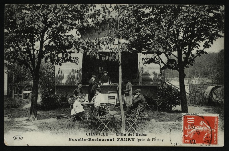 Carte postale ancienne Chalet de l'Ursine - Buvette-Restaurant Faury (près de l'Etang) à Chaville