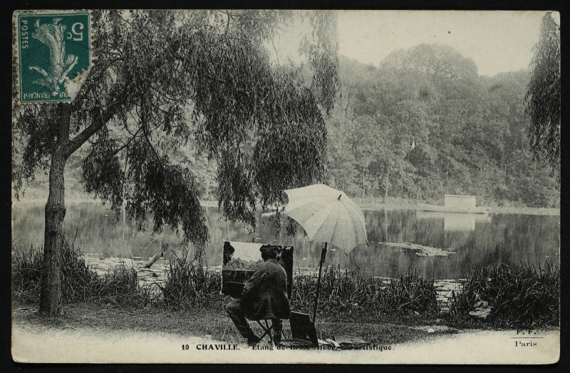 Carte postale ancienne Etang de Brise-Miche (vue artistique) [peintre] à Chaville