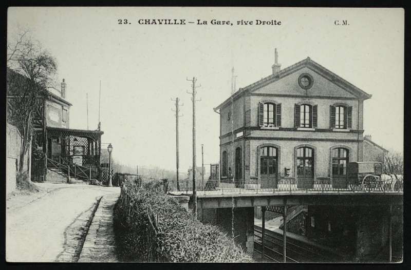 Carte postale ancienne La Gare rive droite à Chaville