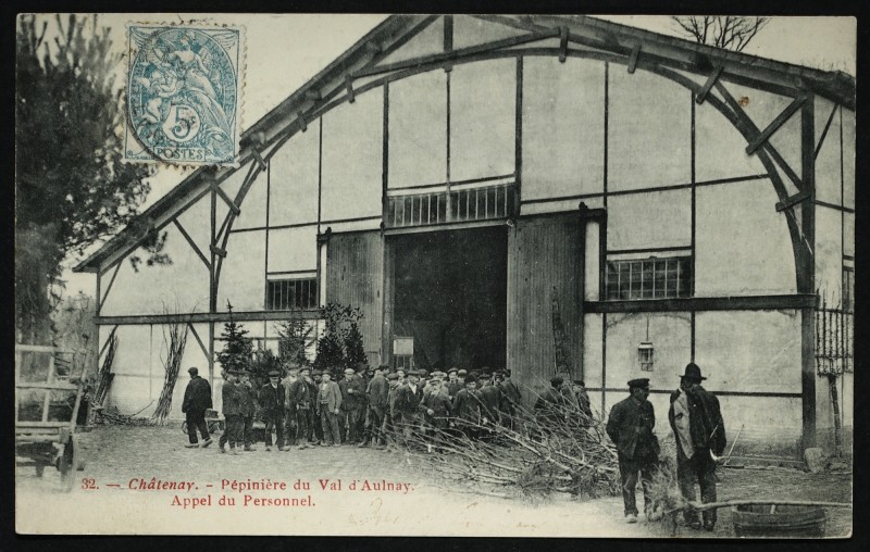 Carte postale ancienne Pépinière du Val d'Aulnay - Appel du personnel à Châtenay-Malabry