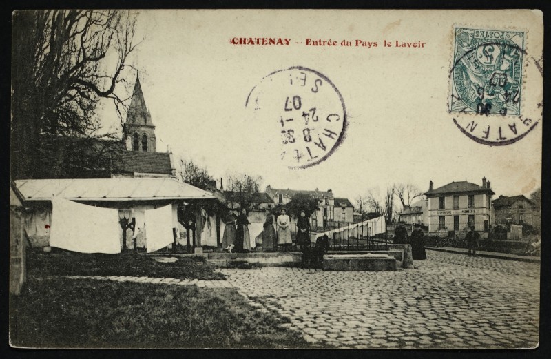 Carte postale ancienne Entrée du pays - Le Lavoir à Châtenay-Malabry