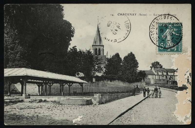 Carte postale ancienne La rue du Lavoir à Châtenay-Malabry