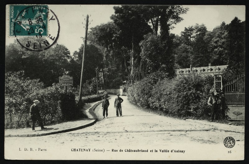 Carte postale ancienne Rue de Châteaubriand et la Vallée d'Aulnay à Châtenay-Malabry