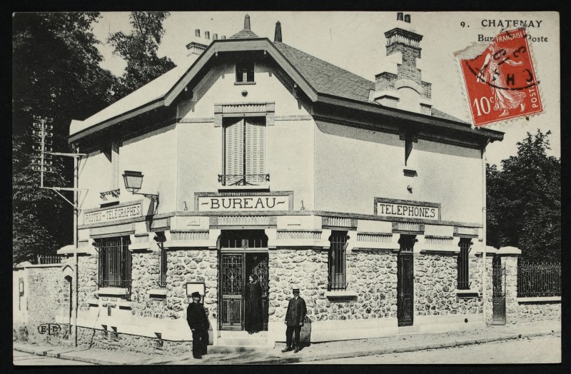 Carte postale ancienne Bureau de Poste à Châtenay-Malabry