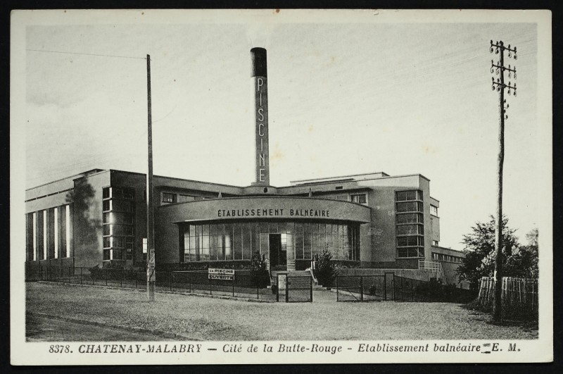 Carte postale ancienne Cité de la Butte-Rouge-Etablissement balnéaire à Châtenay-Malabry