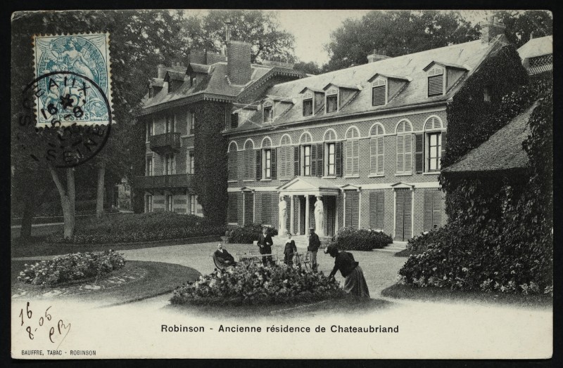 Carte postale ancienne ancienne résidence de Châteaubriand à Châtenay-Malabry