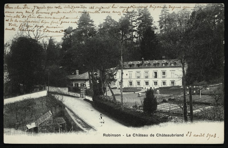 Carte postale ancienne Le château de Chateaubriand à Châtenay-Malabry