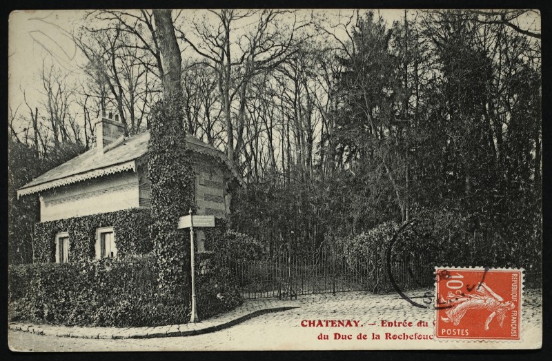 Carte postale ancienne Entrée du parc du duc de la Rochefoucault à Châtenay-Malabry