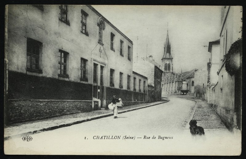 Carte postale ancienne Rue de Bagneux à Châtillon