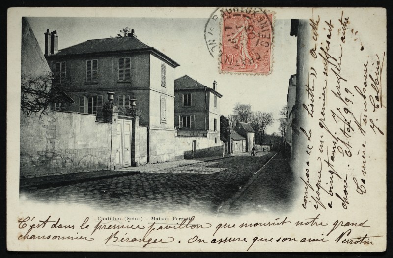 Carte postale ancienne Maison Perrotin à Châtillon