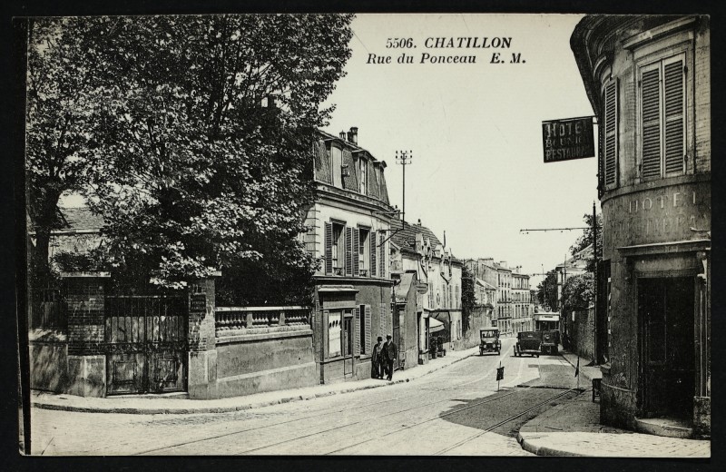 Carte postale ancienne Rue du Ponceau à Châtillon
