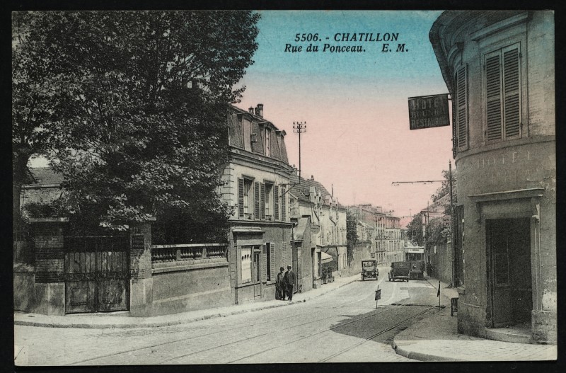 Carte postale ancienne Rue du Ponceau à Châtillon