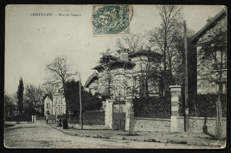 Carte postale ancienne Rue de Sceaux à Châtillon