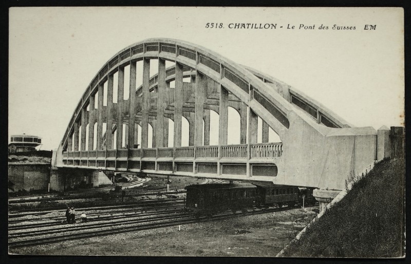 Carte postale ancienne Le Pont des Suisses à Bagneux
