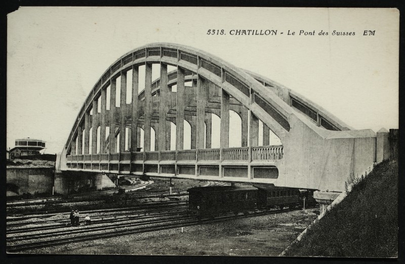 Carte postale ancienne Le Pont des Suisses à Bagneux