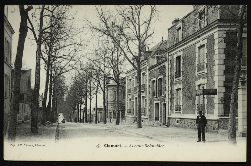Carte postale ancienne Avenue Schneider à Clamart
