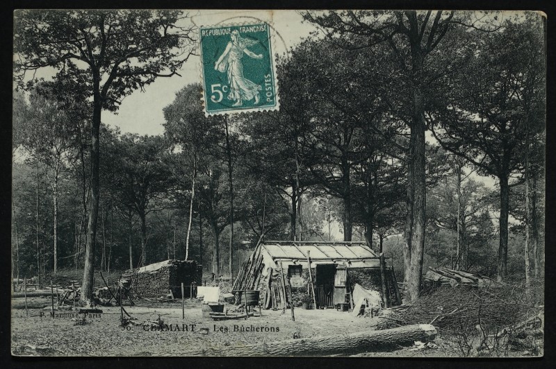 Carte postale ancienne Dans les bois - Une Cabane de Bûcherons à Clamart